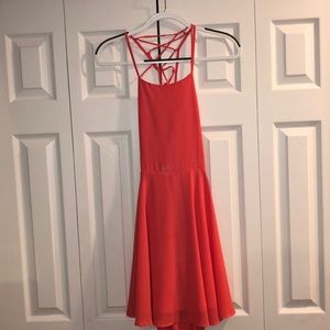 Pinkish orange dress with cross back